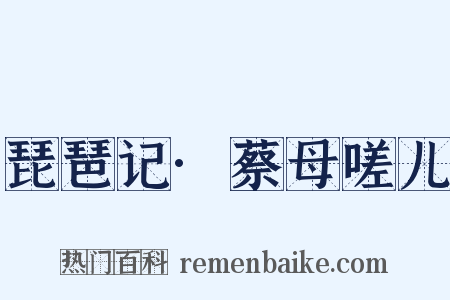 琵琶记·蔡母嗟儿是什么意思的图片